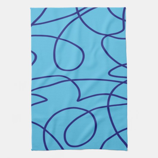 Moderne Kunst in Blau Geschirrtuch (Vertikal)