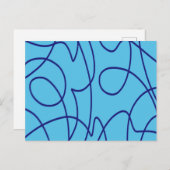 Moderne Kunst in Blau Postkarte (Vorne/Hinten)