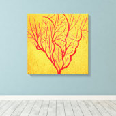 Moderne Kunst in Rot und Gold Leinwanddruck (Insitu (Holzboden))