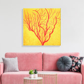 Moderne Kunst in Rot und Gold Leinwanddruck (Insitu (Wohnzimmer))