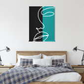 Moderne Kunst in Schwarz, Grün und Weiß Leinwanddruck (Insitu (Schlafzimmer))