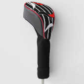 Moderne Kunst in Schwarz, Weiß, Rot Golf Headcover (angewinkelt)