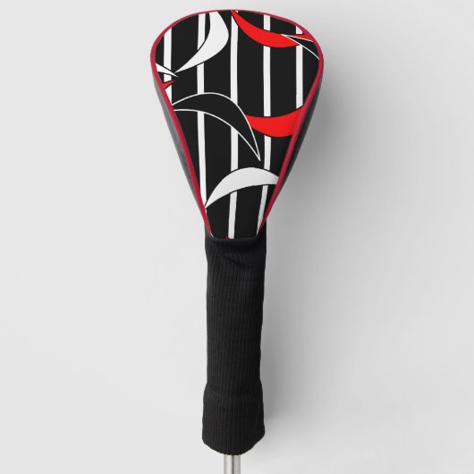 Moderne Kunst in Schwarz, Weiß, Rot Golf Headcover (Vorderseite)