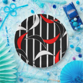 Moderne Kunst in Schwarz, Weiß, Rot Pappteller (Party)