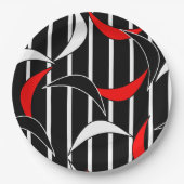 Moderne Kunst in Schwarz, Weiß, Rot Pappteller (Vorderseite)