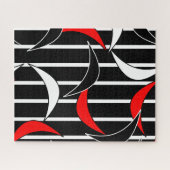 Moderne Kunst in Schwarz, Weiß, Rot Puzzle (Horizontal)