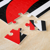 Moderne Kunst in Schwarz, Weiß, Rot Puzzle (Seite)