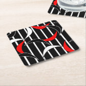 Moderne Kunst in Schwarz, Weiß, Rot Rechteckiger Pappuntersetzer (angewinkelt)