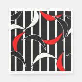 Moderne Kunst in Schwarz, Weiß, Rot Serviette (Vorderseite)