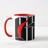 Moderne Kunst in Schwarz, Weiß, Rot Tasse (Links)