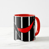 Moderne Kunst in Schwarz, Weiß, Rot Tasse (VorderseiteRechts)