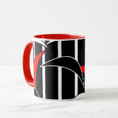 Moderne Kunst in Schwarz, Weiß, Rot Tasse (Vorderseite Links)