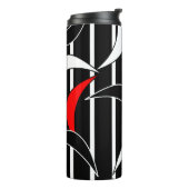 Moderne Kunst in Schwarz, Weiß, Rot Thermosbecher (Nach links gedreht)