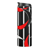 Moderne Kunst in Schwarz, Weiß, Rot Thermosbecher (Nach rechts gedreht)