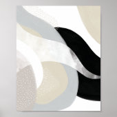 Moderne Kunst in Weiß und Grau, schicke Cremefarbe Poster (Vorne)