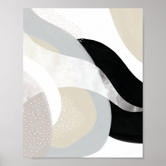 Moderne Kunst in Weiß und Grau, schicke Cremefarbe Poster (Vorne)