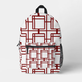 Moderne Kunst inspirierter geometrischer weißer Ru Bedruckter Rucksack
