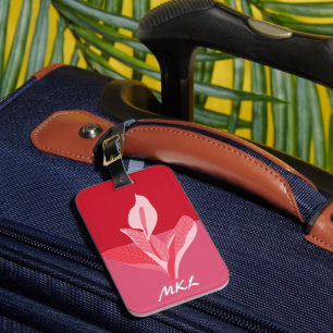Moderne Kunst-Kalla-Lilie Rot Pink Monogramm Gepäckanhänger