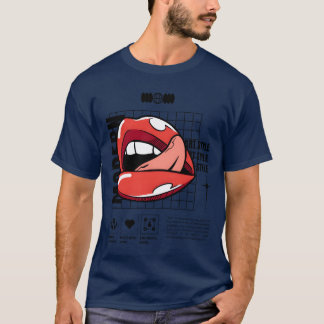 Moderne Kunst Lippenabdruck Lippenstift Marke Mädc T-Shirt