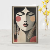 Moderne Kunst Meditation Mitte des Jahrhunderts Karte (Gelbe Blume)