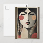 Moderne Kunst Meditation Mitte des Jahrhunderts Postkarte (Vorne/Hinten)