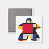 Moderne Kunst Meeple Magnet (Vorderseite/Rückseite)