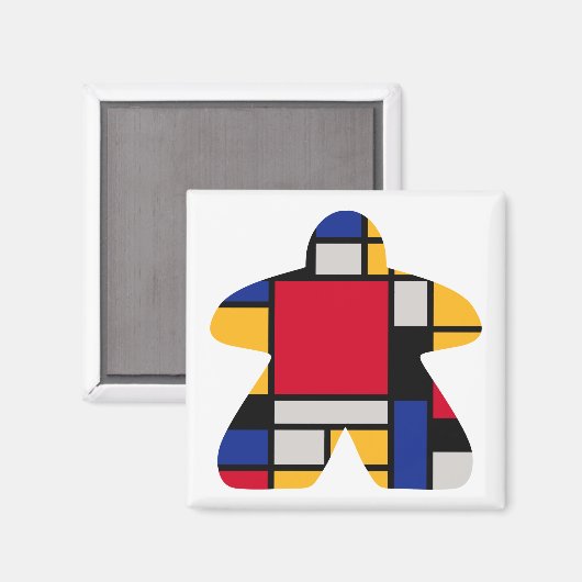 Moderne Kunst Meeple Magnet (Vorderseite/Rückseite)