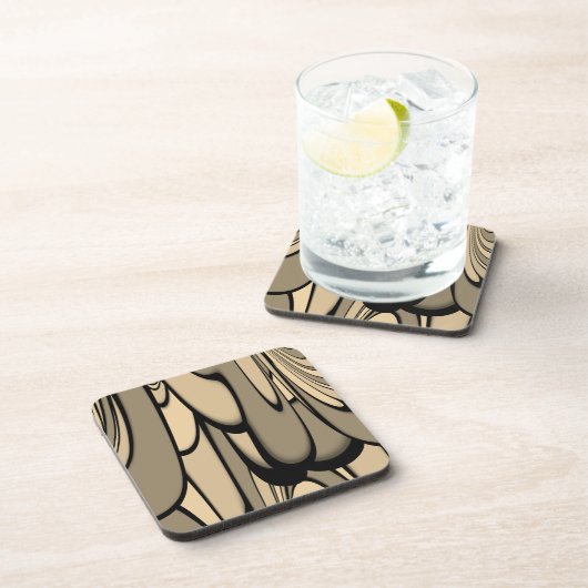 Moderne Kunst Melken Brown Hues Getränkeuntersetzer (Rechte Seite)