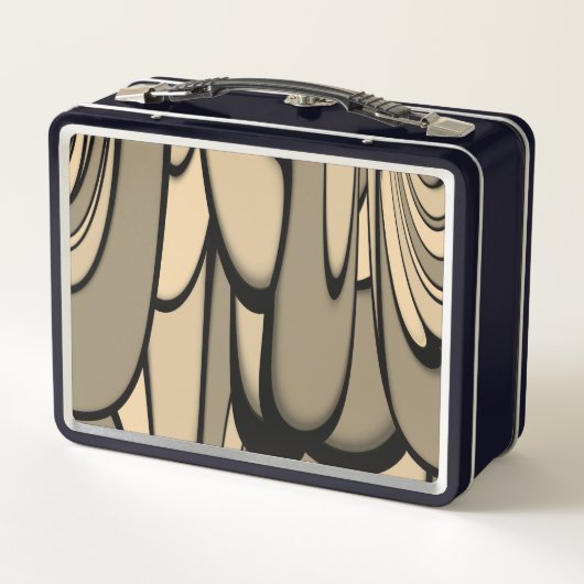 Moderne Kunst Melken Brown Hues Metall Brotdose (Rückseite)