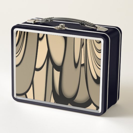 Moderne Kunst Melken Brown Hues Metall Brotdose (Vorderseite)