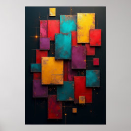 Moderne Kunst mit Rechtecken Poster