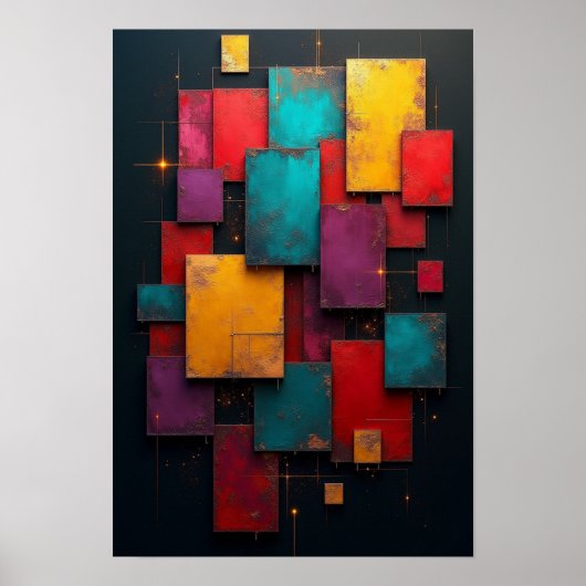 Moderne Kunst mit Rechtecken Poster (Vorne)