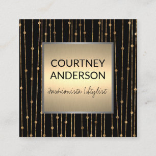 Moderne Kunst Muster Gold Line Work Quadratische Visitenkarte