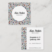 Moderne Kunst mustert iridologist Ophthalmologist Quadratische Visitenkarte (Vorne/Hinten)