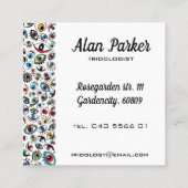 Moderne Kunst mustert iridologist Ophthalmologist Quadratische Visitenkarte (Rückseite)