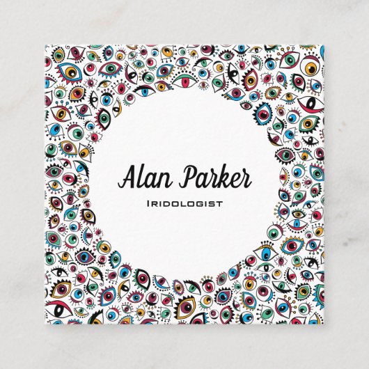 Moderne Kunst mustert iridologist Ophthalmologist Quadratische Visitenkarte (Vorderseite)