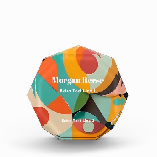 Moderne Kunst, Name & 2 Textzeilen Fotoblock (Vorderseite)