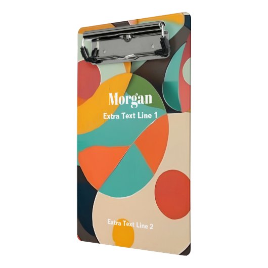 Moderne Kunst, Name & 2 Textzeilen Mini Klemmbrett (Gewinkelt2)