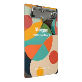 Moderne Kunst, Name & 2 Textzeilen Mini Klemmbrett (Schrägansicht)