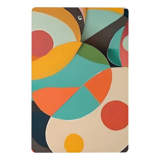 Moderne Kunst, Name & 2 Textzeilen Mini Klemmbrett (Rückseite)