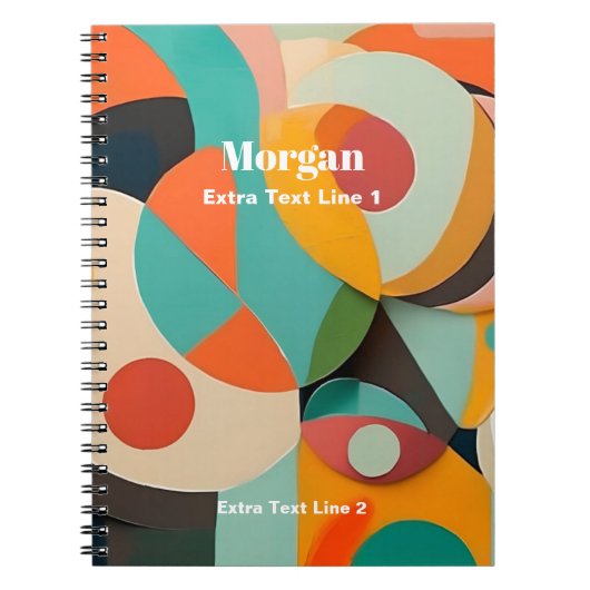 Moderne Kunst, Name & 2 Textzeilen Notizblock (Vorderseite)