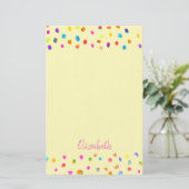 Moderne Kunst niedlich dots Girl personalisiert Briefpapier (Stehend Vorderseite)