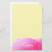 Moderne Kunst niedliches pinkfarbenes Mädchen pers Briefpapier (Vorne/Hinten)