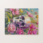 Moderne Kunst noch Leben Abstrakter Schädel und Bl Puzzle (Horizontal)