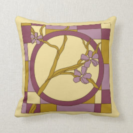 Moderne Kunst Nouveau Blumenkreis lila Kissen