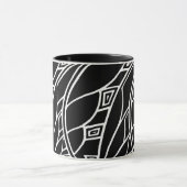 Moderne Kunst nouveau Tessellations Schwarzweiss Tasse (Zentrum)