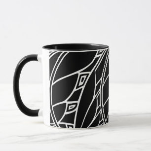 Moderne Kunst nouveau Tessellations Schwarzweiss Tasse