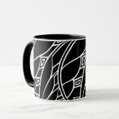Moderne Kunst nouveau Tessellations Schwarzweiss Tasse (Vorderseite Links)