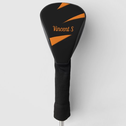 Moderne Kunst Orange / Black Personal Golf Headcover (Vorderseite)