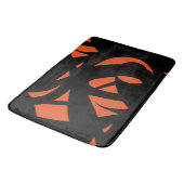 Moderne Kunst Orange / Schwarz Badematte (Schrägansicht)